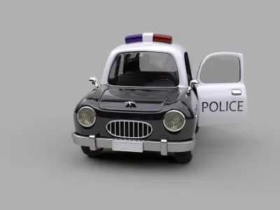 Cartoon Police Car Rig  3D model