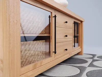 Oakleigh Media Console 80 Livingroom Table Create and Barrell C Low-poly 3D model