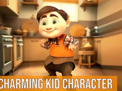 Charming Kid Character model pack Low-poly 3D model