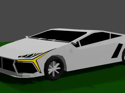 3D Supercar SC 1A Low-poly 3D model