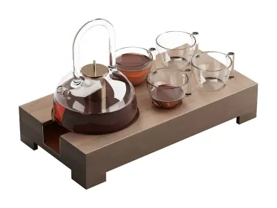 552 dishes decor set 18 japandi tea set by paola c milano 3D model