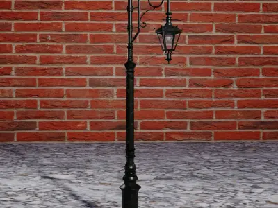 StreetLamp03 wrought iron lamp post Low-poly 3D model