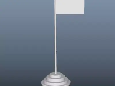 Flag 3d Model pole Free 3D model