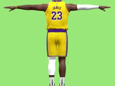 T-P Rigged Lebron James Los Angeles Lakers NBA 3D model