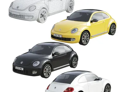 Low Poly Cars Set 3D model