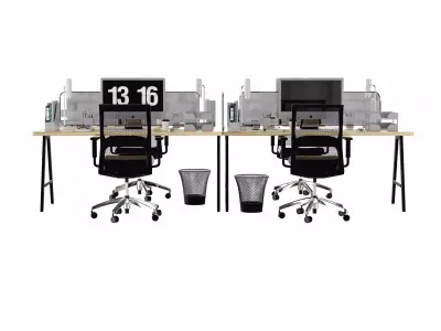 Office set 01 3D model