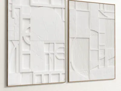 Plaster Two Photo Frame 211 Low-poly 3D model