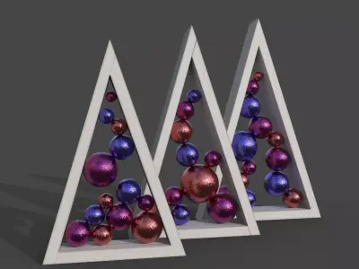 Triagular Christmas Trees 3D model