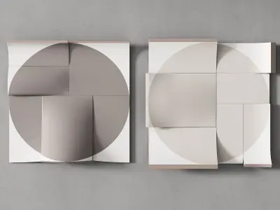 410 decorative wall art 21 drawn circle 2 options 4 COLORS 3D model