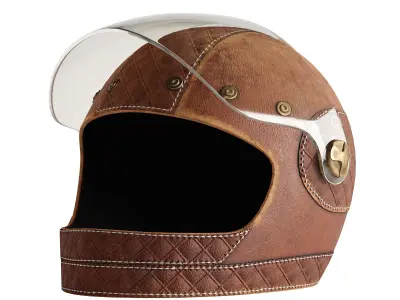 Leather moto helmet 3 3D model