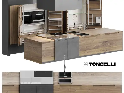 AVE Toncelli Essence Kitchen and Miele 3D model