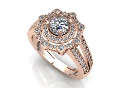 Engagement ring design 3D print model