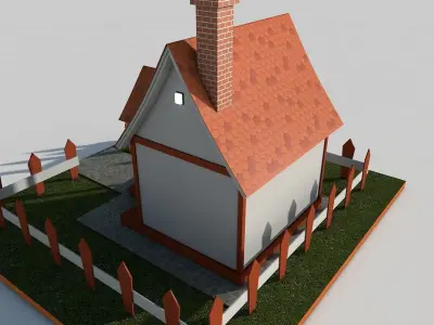 Cartoon House Low-poly 3D model