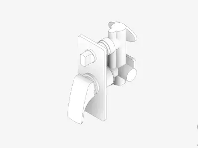 Wall Mixer Tap - Luxury - Rapid - Diverter Low-poly 3D model