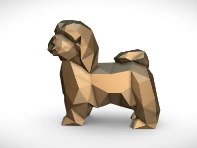 shih tzu low poly 3D print model