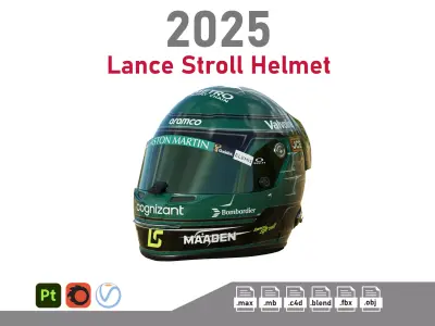 F1 Lance Stroll Helmet 2025 3D model