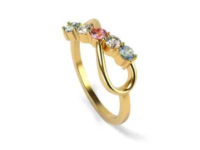 Stones Infinity Ring 3D print model