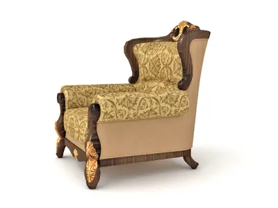 Antique Victorian Style Fireside Chair 3D model