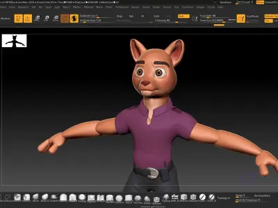 Dog Guard Basemesh - Character Design in ZBrush 3D model