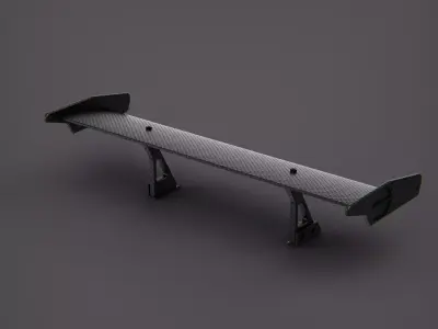 Spoiler mechanical industrial modern carbon fiber 3D model