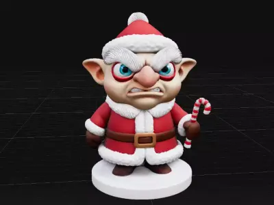Stylized Christmas Grumpy Winter Character 3D Print 3D print model