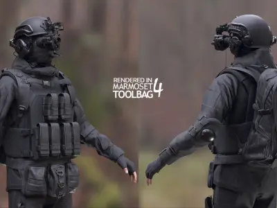 Mens and Womens Military uniforms 3D Model Collection