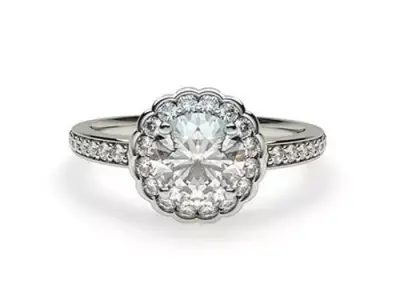 Round diamond engagement ring 3D print model