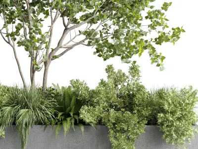 Outdoor plant box 146 garden concrete dirty box pot Low-poly 3D model