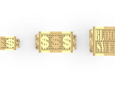0255 Dollar Cuban Ring 3D print model