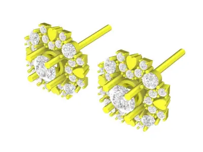 5900 Hongkong luxury diamond earrings 3D print model