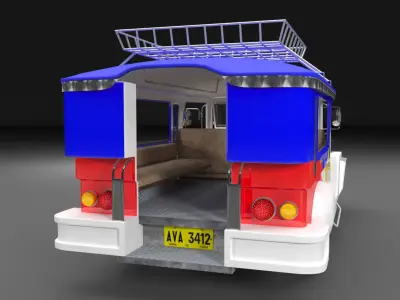 Philippine Jeepney Low-poly 3D model