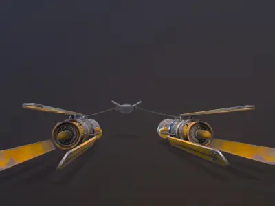 Star Wars  Anakin Pod Racer Low-poly 3D model