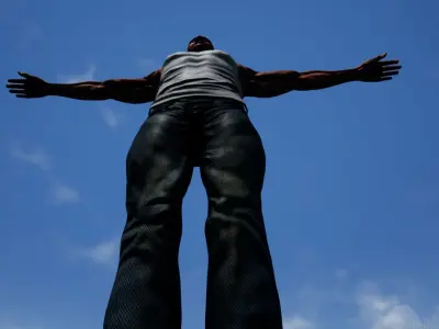 Realistic man game ready with shaved head Low-poly 3D model