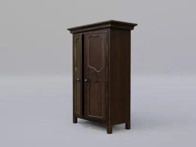 Wardrobe 2 antique cabinet Low-poly 3D model
