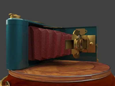 Chines display stand with old camera 3D model