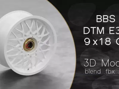 BBS DTM E30 Centerlock Wheel 3D Model 3D model
