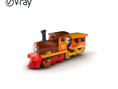 Vibrant Wooden Train Set Model Pack Texture