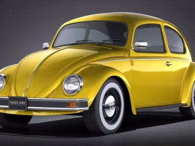 Volkswagen Beetle 1980 VRAY 3D model