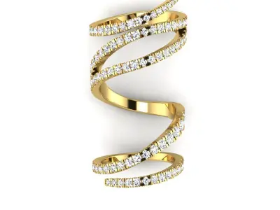 Hinged Diamond Wrap Ring 3D print model