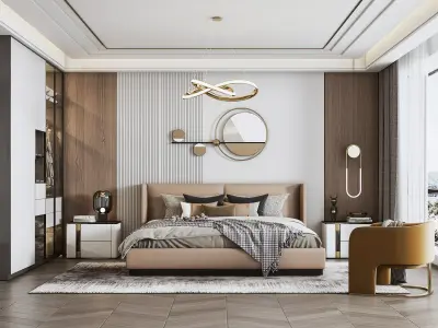 Modern villa decoration bedroom Home 3D model
