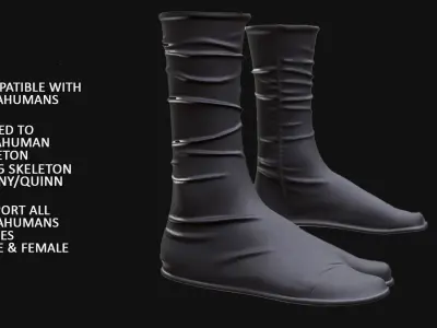 Warrior Shoes 78 - All MH Bodies - UE5 Skeletons - Rigged Low-poly 3D model