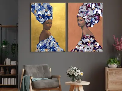 Plaster Two Photo Frame 164 Low-poly 3D model