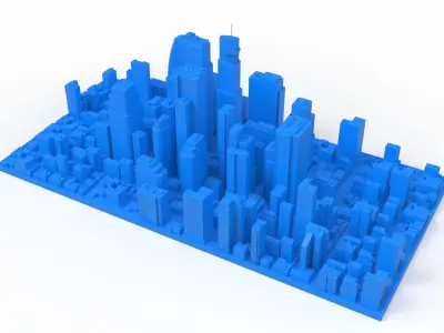 City Buildings and Blocks 3D model