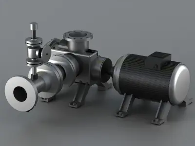 pump pumping centrifugal power fluid water engine 3D model