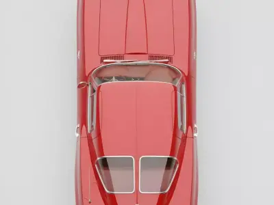 Pristine Red 1960s Chevrolet Corvette Stingray Coupe Low-poly 3D model