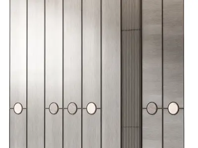 Modular wall panels 3 wood color options 3D model