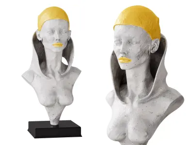 Abstract Woman Scarf Bust 3D model