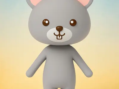 Cartoon Rat character 3d Low-poly 3D model