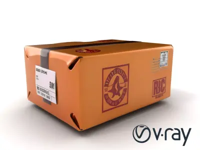 Express Parcel Box Vintage model pack Low-poly 3D model