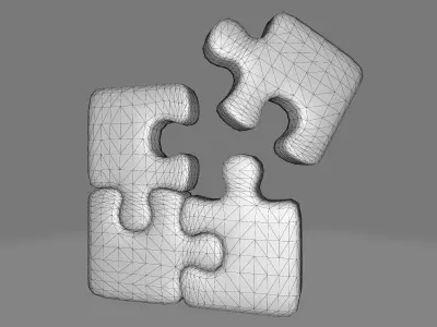 Jigsaw Toy Low-poly 3D model